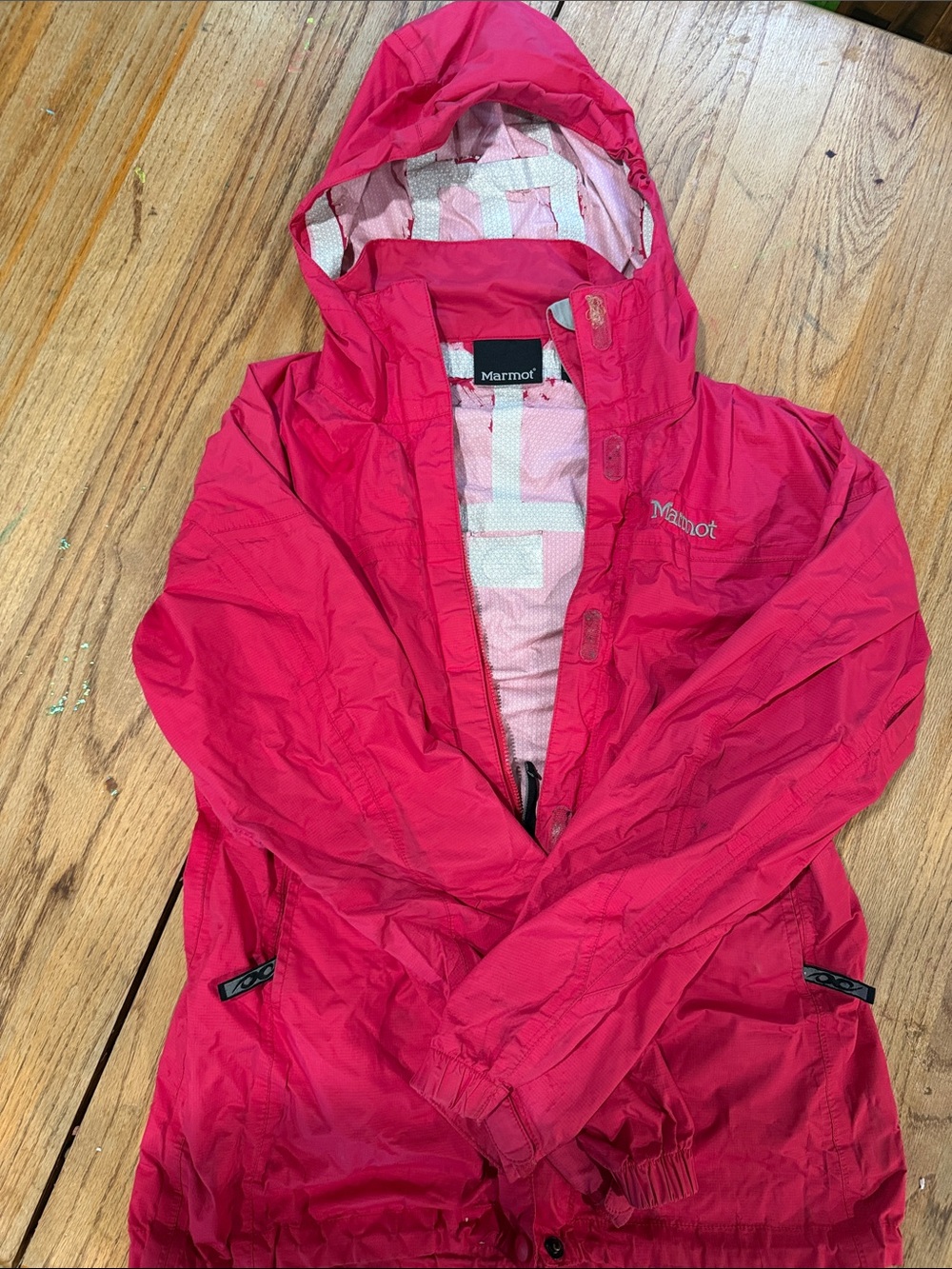 Marmot Girls Hot Pink Hooded Raincoat
